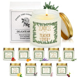 10 Pcs Christmas Thank You Teacher Gifts In Bulk 3.5 Oz Scented Appreciation Candle Gifts Christmas Home Decor For Teachers Women Men, 10 Fragrance