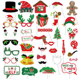 Christmas Photo Booth Props 36Pcs?Upgraded Version?, Merry Christmas Party Pose Sign, Red And Green Christmas Party Supplies Decorations For Kids Adults