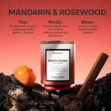 Fall Candle, Mandarin Rosewood Scented Candle, 12Oz Natural Soy Wax, 75 Hours Long Lasting Clean Burn, Aromatherapy Candles For Home,Scented,Bathroom,Livingroom,Holiday Gift