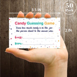 Candy Guessing Game Cards, Games Activities And Decorations, 50-Pack.