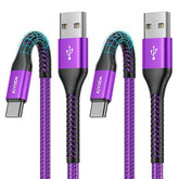2 Pack 6FT USB A to USB C Fast Charging Cable 3A Charger Cord for iPhone 17 16 15 Samsung Galaxy S26 CarPlay Gray