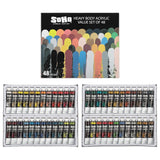 Acrylic Paint - Thick, Rich, Water-Resistant, Heavy Body Paint, Assorted, Set Of 48-12Ml