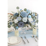 Blue Artificial Flowers Combo Set Fake Flower Leaf Box With Stemst For Diy Wedding Bridal Bouquet, Centerpieces, Home Decor, Floral Arrangement Decor(Blue)