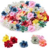 120 Pcs Small Flowers For Crafts Mini Faux Flowers Artificial Silk Daisy Peony Fabric Floral Arrangement Decor For Graduate Diy Wreath Bouquet Wedding Baby Shower Home Party Decor(Multicolor)