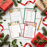 54 Pcs Christmas Party Games Card Set Merry Christmas Trivia Party Game Xmas Holiday Word Scramble Pictionary This Or That Paper Cards For Family Adults Large Group Activities Supplies With Answer Key