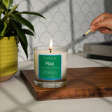 Maui Scented Candle - Tropical Hawaii Candle With Pineapple, Lavender, Amber - Hawaiian Scent With Lava Ash, Sandalwood & Oakmoss Notes - Relaxing Hawaiian Aroma, 8Oz