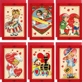 Vintage Valentine‘S Day Cards 12 Pack Assorted Retro Kids Blank Greeting Notes Cards With Envelopes