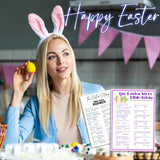 Easter Story Game Kit - 20 Pcs Easter Bible Trivia Game Cards With 1 Answer Card For Teens Adults, Easter Party Family Easter Religious Activity School Sunday Activities Favors (Pink) - A01