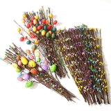 26Pcs Artificial Easter Spray Vine With Pastel Eggs And Berries Decorative Spring Floral Stems - Easter Egg Twig Branches For Floral Arrangement Home Decoration(26Pcs)