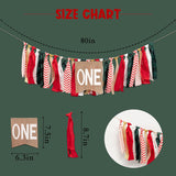 Christmas High Chair Banner For 1St Birthday - Red And Green One High Chair Banner, 1St Birthday Decoration For Boys Girls, Christmas Birthday Party Decorations,Merry Christmas Banner Photo Props