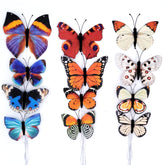 12 Pcs Artificial Butterfly Decorations, 2 Sizes Butterfly Decor For Crafts, Diy 3D Unique Decorative Butterflies For Fake Flowers Easter Spring Fall Wedding Party Home Decor. (Combo Pack)