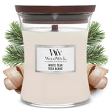 WoodWick Medium Hourglass Scented Candle, White Teak