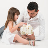 Baby Shower Wrapping Paper For Kids Girls Boys - White Gift Wrap With Bunny, Moon And Hello Little One Design For Baby Shower, Birthday, Newborn - 28×40 Inches, 4 Jumbo Folded Sheets