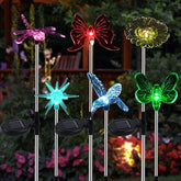 6 Pack Solar Butterfly Stake Lights Multi Color LED Garden Landscape Pathway Decor