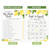 40 Lemon Funny Bridal Shower Games 20 Guests-Wedding Games For Bridal Shower, Couples Wedding Shower Games For Couples, Games For Bridal Shower Bingo Game, Bridal Party Games
