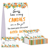 Little Cutie Baby Shower Game, Guess How Many Candies Are In The Jar, Pack Of 1 Sign And 50 Guessing Cards, Baby Shower Decoration, Gender Neutral - 04