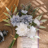 Artificial Fake Flowers Plants Silk Flower Arrangements Wedding Bouquets Decorations Plastic Floral Table Centerpieces For Home Kitchen Garden Party Décor (Purple White)