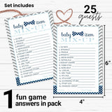 Bow Tie Baby Shower Word Scramble Game - 25 Pack - Fun Baby Boy Shower Games - Little Man Party Designs - Unique Icebreaker & Decor Ideas