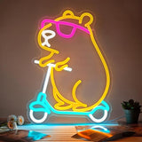Capybara Neon Sign Animal Shape LED Wall Light Dimmable Kids Room Party Decor Birthday Gift