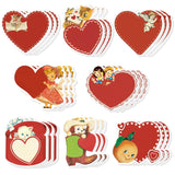 24 Packs Vintage Valentine'S Day Sticky Notes Retro Red Heart Self-Adhesive Writing Notepads Memo Pads Antique Victorian Style Office School Stationery Supplies Party Favors Classroom Exchange Gifts