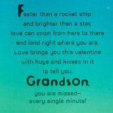 Hallmark Valentines Day Card with Stickers for Grandson (Long Distance, Rocket Ship)