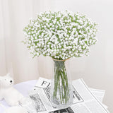 Babys Breath Artificial Flowers, 10 Pcs White Baby Breath Flowers Artificial Bulk, Fake Babys Breath Gypsophila Real Touch Faux Babys Breath For Wedding Floral Arrangement Home Decor