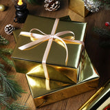 Golden Metallic Wrapping Paper, 17 Inch X 33 Feet Premium Foil Gift Wrap For Christmas, Holiday, Wedding, Birthday & Celebration Gifts