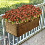 6Pcs Outdoor Artificial Plants Uv Resistant Fake Flowers Plastic Plants Morning Glory Greenery Shrubs For Outside Home Garden Patio Window Box Summer Fall Décor Red
