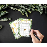 Woodland Shower Bingo Game, 25-Pack Jungle Safari Gender Reveal Party Activity Cards, 5"X7" Forest Theme Baby Celebration Supplies – G11