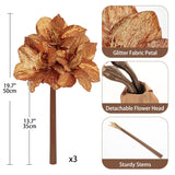 Amaryllis Artificial Christmas Flower Stems, 19.7" Bronze Glitter Faux Amaryllis With Detachable Heads For Xmas Home Party Wedding Bouquet Vase Arrangement Decor