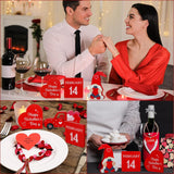 10 Pieces Valentine Gnome Tiered Tray Decor (Tray Not Included), Valentine Wood Heart Shaped And Bead Garland Decoration For Wedding Living Room Wall Decor(Romantic)