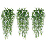 Artificial Hanging Flowers, 9Pcs Fake Eucalyptus Vine Faux Flower Greenery Garland Plastic Plants For Indoor Outdoor Wall Garden Wedding Home Party Decor