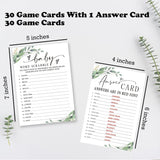 Word Scramble Game Kit For Baby Shower - 30 Greenery And White Cards With Answer Card For Girl Or Boy - Gender Reveal, Announcement, Party Favor, Decorations & Supplies-B14