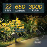 2 Pack StarRay Solar Spot Lights IP65 Waterproof Warm White Dusk to Dawn Garden Lights