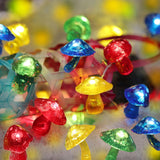 3D Mushroom Lamp Fairy Lights Cute Decorative Lights- Waterproof Battery Operated String Lights 20Led 7Ft With Timer Dim