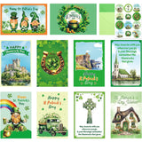 Happy St. Patrick'S Day Cards With Envelopes & Stickers 20 Pcs For Kids And Adults Irish 4X6 Inch Blessings Message Inside 10 Designs Shamrock Lucky Day Religious Saint Patricks Day Cards