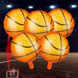 5 Pcs Basketball Aluminum Foil Balloons And 20 Pcs Latex Balloons In Black And Orange Set For Basketball Birthday Party Decorations Baby Shower