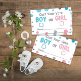 Gender Reveal Party Voting Cards, Baby Shower Game, 50 Cards, Pink And Blue, 3.5 X 2 Inches