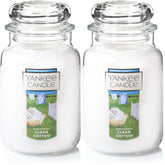 Yankee Candle Clean Cotton Scented, Large 22oz Jar Candle with Premium Paraffin-Grade Wax, Long Burn Time, Ideal for Gifts and Home Decor (Pack of 2)