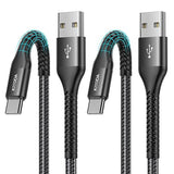 2 Pack 3FT USB A to USB C Fast Charging Cable for CarPlay Android Auto iPhone Samsung