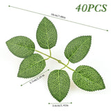 Artificial Roes Leaves 40Pcs Silk Greenery Fake Rose Flower Leaves For Diy Wedding Bouquets Centerpieces Arrangements Party Baby Shower Home Decorations