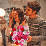 Valentine'S Day Decorations Valentines Flowers Artificial Rose Peony Fake Spring Flowers Love Hyacinth Bouquet Indoor Silk Floral Arrangements For Home Table Anniversary Wedding Decorations