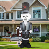 9Ft Grey Soldier Inflatable Decoration, Yard Decoration With Led Lights, Outdoor Inflatable Decoration For White Christm