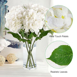 5Pcs Realistic White Hydrangea Artificial Flowers With Stems 21 Inch Lifelike Faux Hydrangeas Flower Large Hydrangea For Weddings Bouquets Table Centerpieces Home Decor Party