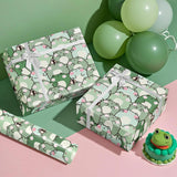 Frog Wrapping Paper Roll - Mini Roll - 17 Inch X 16.5 Feet - Cute Chubby Frog Animal Wrapping Paper Perfect For Kids Boy Girl Birthday, Baby Shower