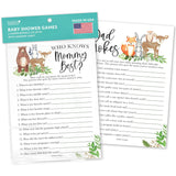20 Woodland Baby Shower Games Gender Neutral-Hilarious Baby Shower Games For Girl, Baby Shower Games Boy, Who Knows Mommy Best Baby Shower Game Card, For Baby Shower Games Dad Jokes