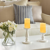 Flameless Candles, D3.15 H6 1 Pack Real Wax Not Plastic Pillar, Battery Operated Led Remote Control And Timer Function Candle For Home Party Valentines Day Mom Christmas (Wave Head, Ivory)