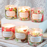6 Pack Christmas Scented Candles With Lid Soy Wax Strong Fragrance Different Scent Clean Burn Long Time Aromatherapy Glass Jar Candles For Home Scented Xmas Theme Decorations Gift Set