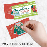 Big Dot of Happiness Colorful Christmas Sweaters - Ugly Sweater Holiday Party Game Scratch Off Dare Cards - 22 Count