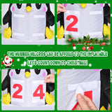 10 Ft Christmas Inflatables Outdoor Decorations Countdown Xmas Blow Up Yard Decorations, Reindeer Santa Inflatables Buil